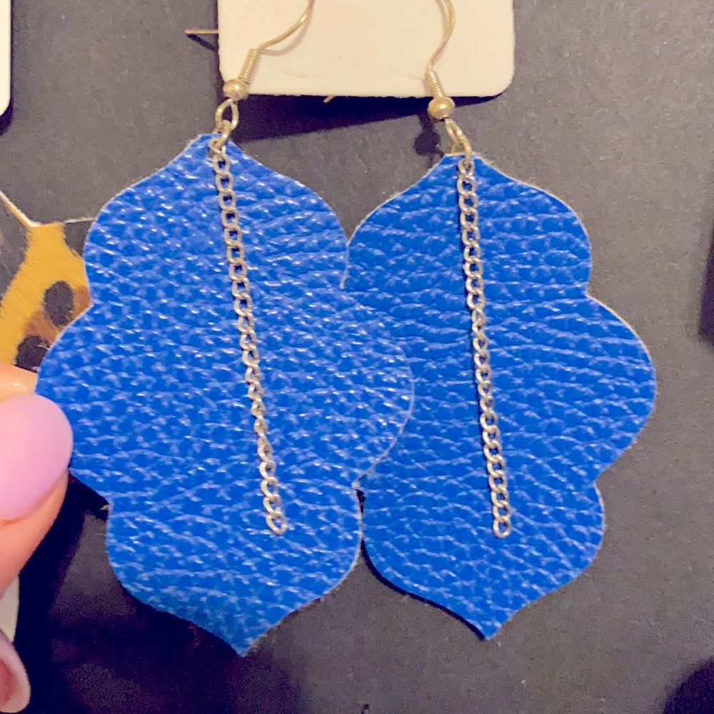 Faux leather earrings